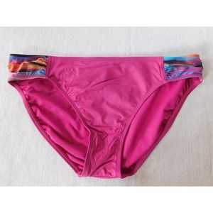 Tropical Escape Swim Bottom Womens Pink Swimsuit Bottom Size Large